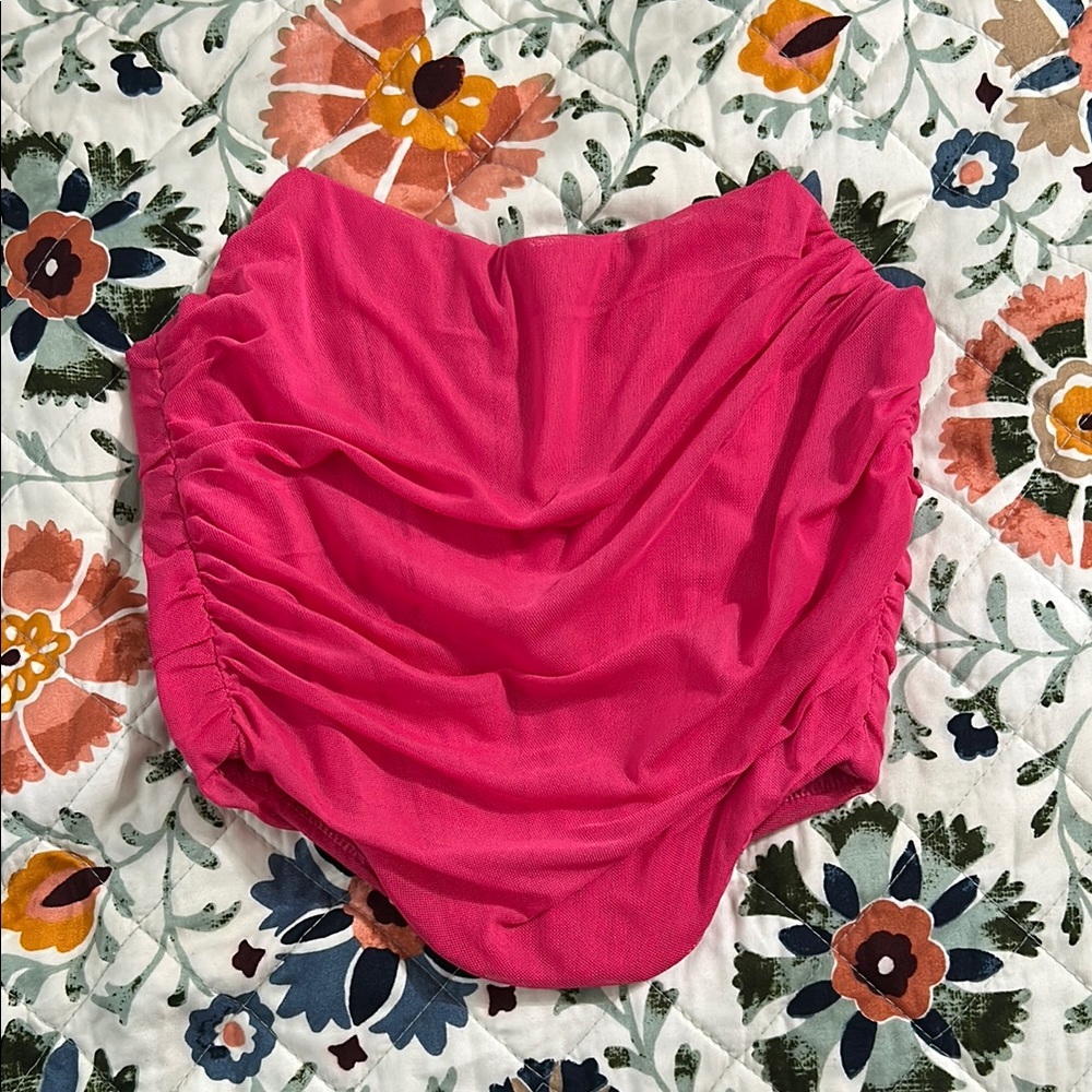 Bright Pink Ruched Skirt